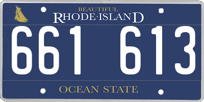 RI license plate 661613