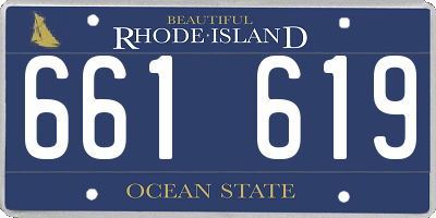 RI license plate 661619