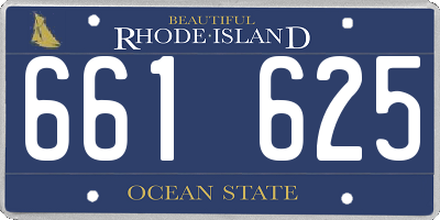 RI license plate 661625
