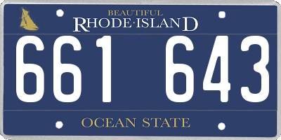 RI license plate 661643