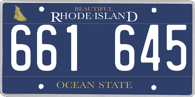 RI license plate 661645