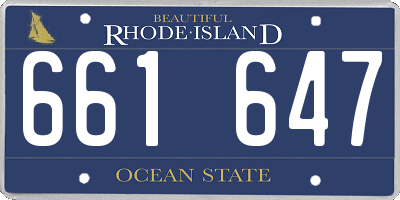 RI license plate 661647