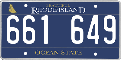 RI license plate 661649