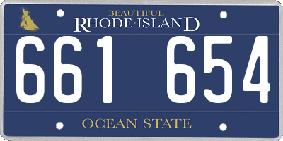 RI license plate 661654