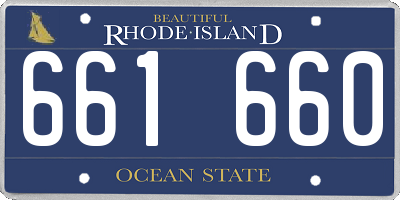 RI license plate 661660