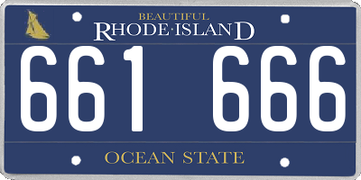 RI license plate 661666