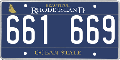 RI license plate 661669