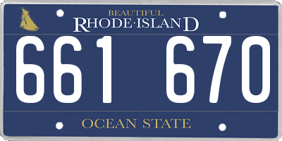 RI license plate 661670