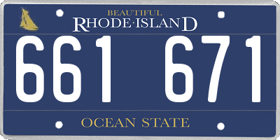 RI license plate 661671