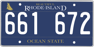 RI license plate 661672