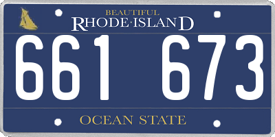 RI license plate 661673