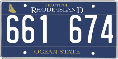 RI license plate 661674