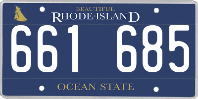 RI license plate 661685