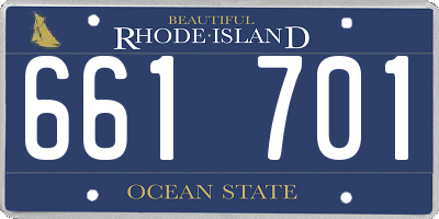 RI license plate 661701