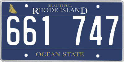 RI license plate 661747