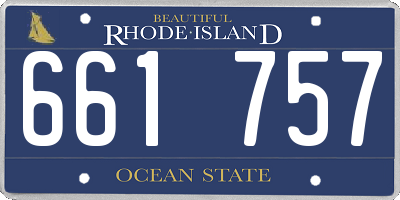RI license plate 661757