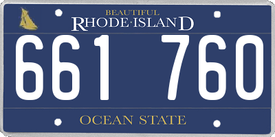 RI license plate 661760