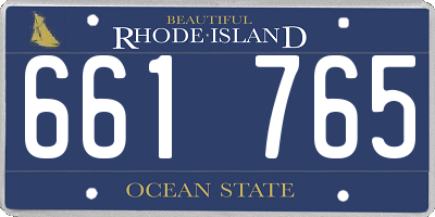 RI license plate 661765
