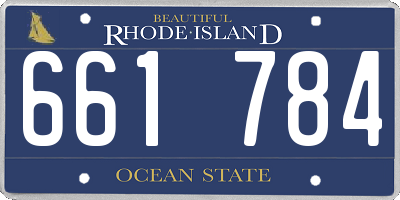 RI license plate 661784