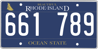 RI license plate 661789