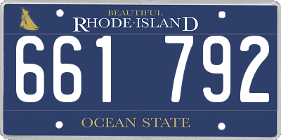 RI license plate 661792