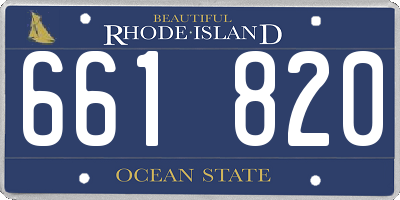 RI license plate 661820
