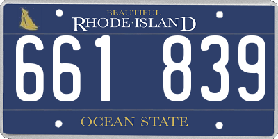 RI license plate 661839