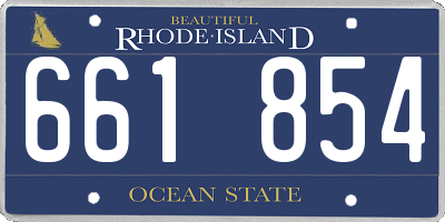 RI license plate 661854