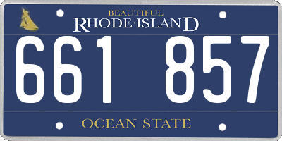 RI license plate 661857