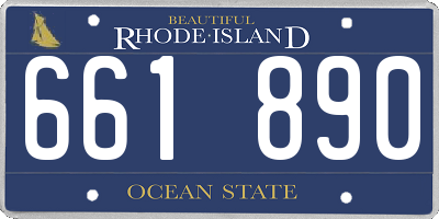 RI license plate 661890