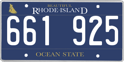RI license plate 661925