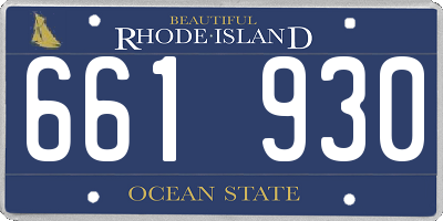 RI license plate 661930