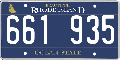 RI license plate 661935