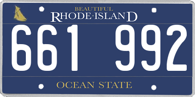 RI license plate 661992