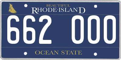 RI license plate 662000