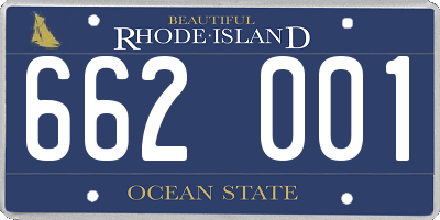 RI license plate 662001