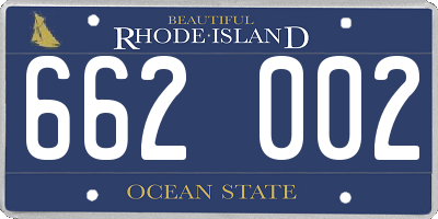RI license plate 662002