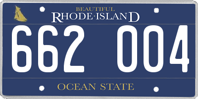 RI license plate 662004