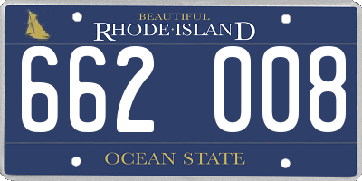RI license plate 662008