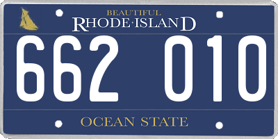 RI license plate 662010