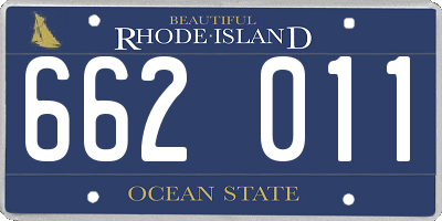 RI license plate 662011