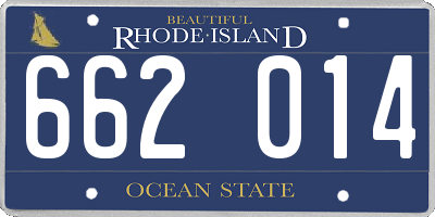 RI license plate 662014