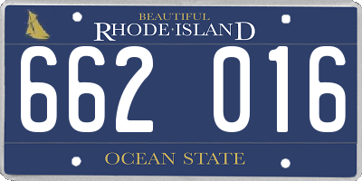 RI license plate 662016