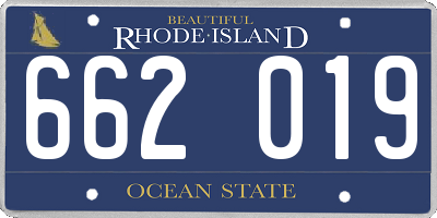 RI license plate 662019