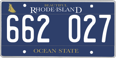 RI license plate 662027