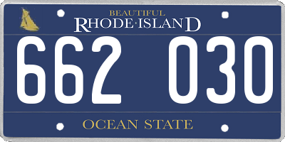 RI license plate 662030