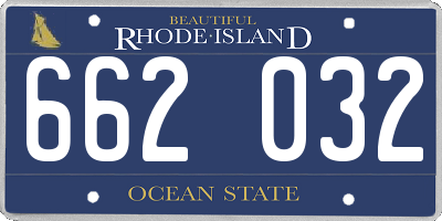 RI license plate 662032