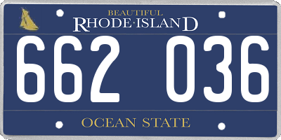 RI license plate 662036