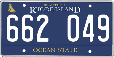 RI license plate 662049