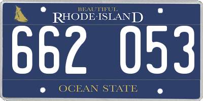 RI license plate 662053